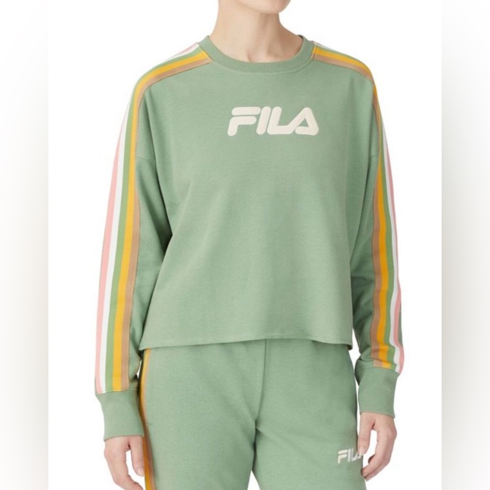 NWT Fila Women's Clover Crewneck Logo Colorblocked Sweatshirt